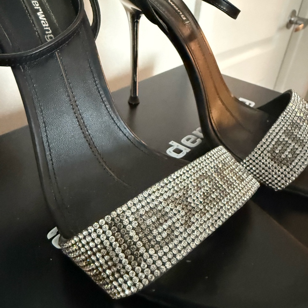 Alexander Wang Jane Crystal Logo Heels - Picture 7 of 10